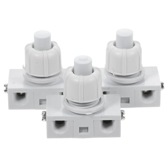 White Push Button Switch for Lamp Made of ABS and Copper and Easy to Install