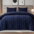 3 Pcs Queen Size Velvet Quilt Set, Luxurious Coverlet Bedding Set