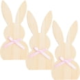 thumbnail image 1 of 3 Pcs Rabbit Wooden Sign Decoration DIY Bunny Cutouts Easter Decorations Emblems Paper Kids Safety Party Favor Office, 1 of 6