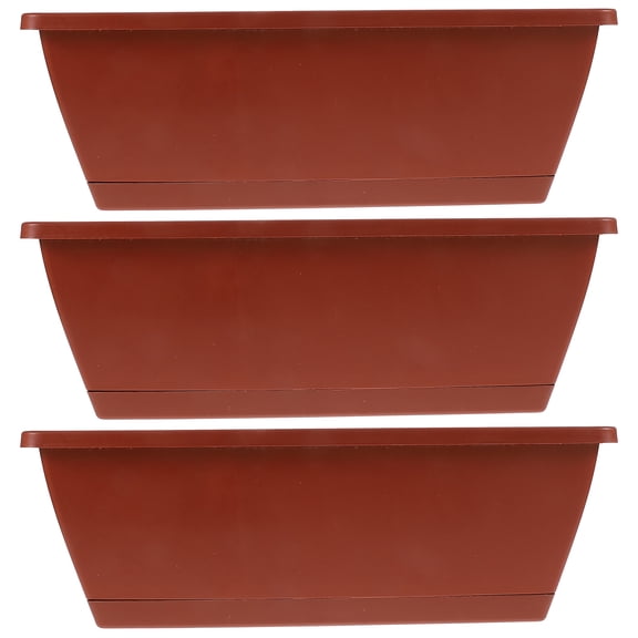 WRISTBIQUE 3Pcs Red Plastic Plant Pot with Drainage Holes for Indoor and Balcony Plants