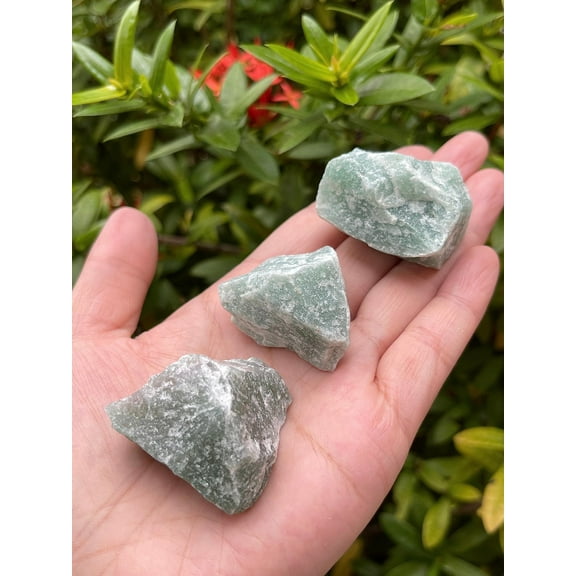 3 Pcs Raw Green Aventurine Crystals, Natural Green Aventurine Stone, Rough Green Aventurine crystals, Green Aventurine Healing Crystals (Green Aventurine)