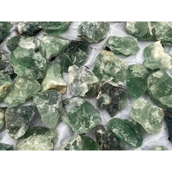3 Pcs Raw Green Fluorite Crystals, Natural Green Fluorite Stone, Natural Rough Green Fluorite crystals, Green Fluorite Rough, Green Fluorite Healing Crystals (Green Fluorite)