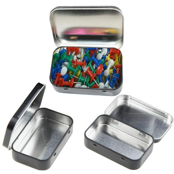 3 Pcs Rectangular Small Tin Boxes,Small Storage Box with Lid,Portable Small Storage Container for Home Storage,Mini Portable Box Containers for Storage Candies Jewelry Crafts