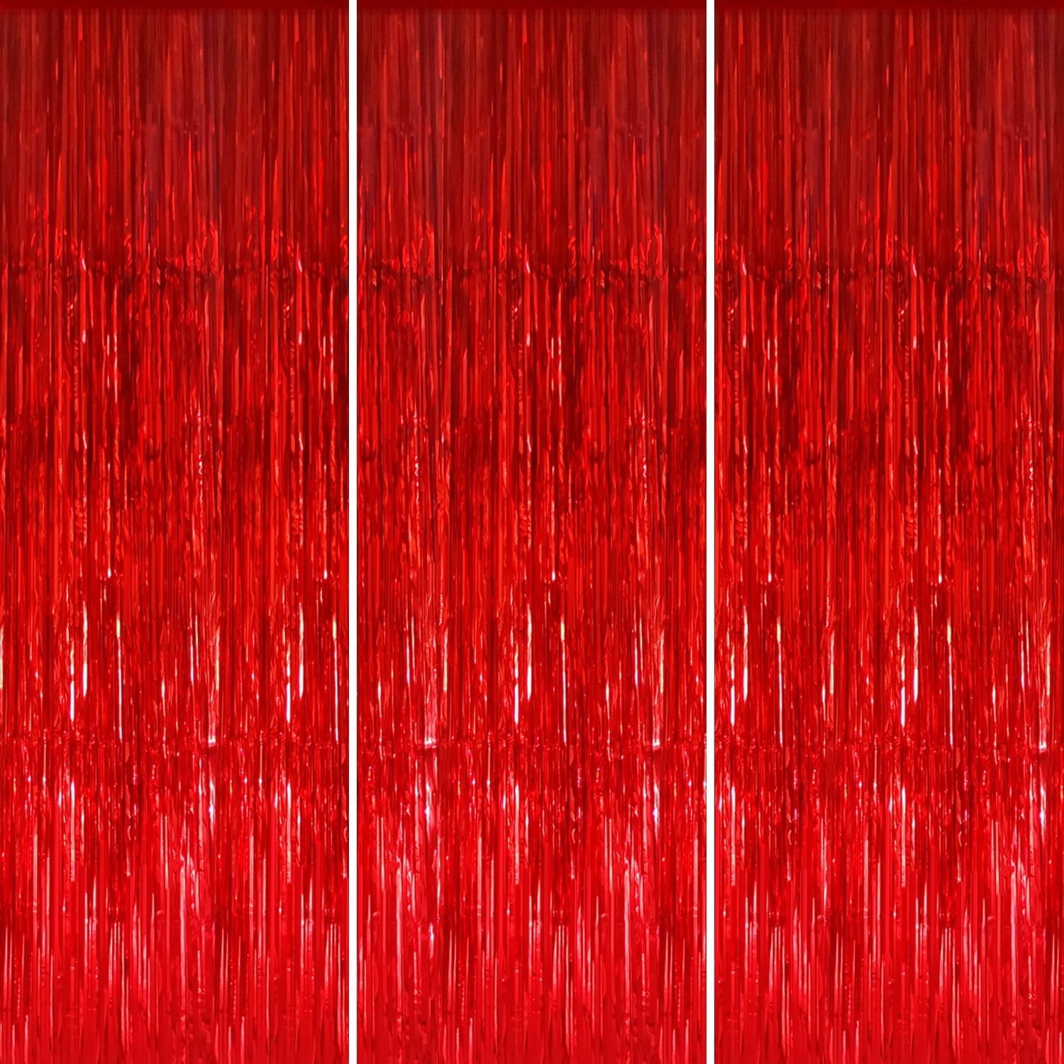 3 Pcs Red Door Streamers Tinsel Curtain Party Streamers Backdrop Fringe ...
