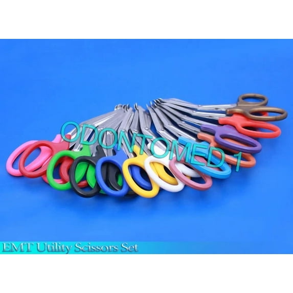 3 Pcs ( Red & Neon Pink & Blue) Utility Bandage Trauma Emt Shears Scissors 7.25"