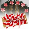 thumbnail image 1 of 3 Pcs Red and White Candy Cane Stripes Christmas Bow, 6.3*5.5 inch Pre-Tied Bow for Wreaths, Gifts, Tree Decor, Christmas Wreath Bow, Craft Ribbon Decor for Home Celebration, 1 of 9