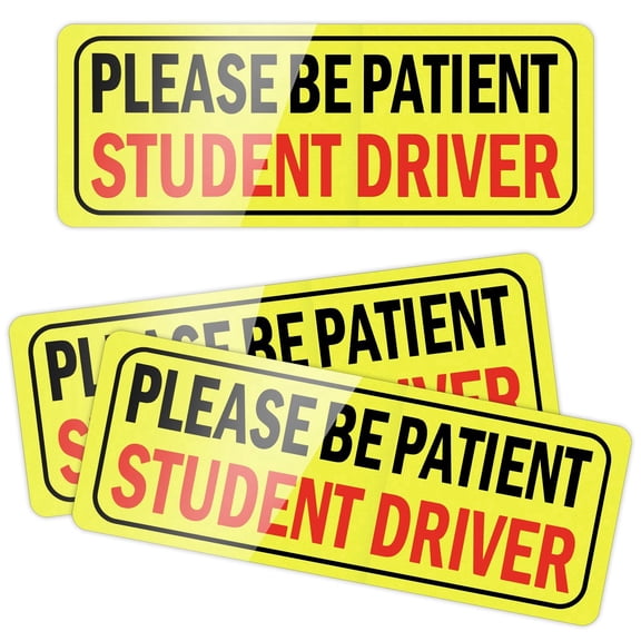 Unbranded Student Driver Warning Stickers Reflective 3 Pcs