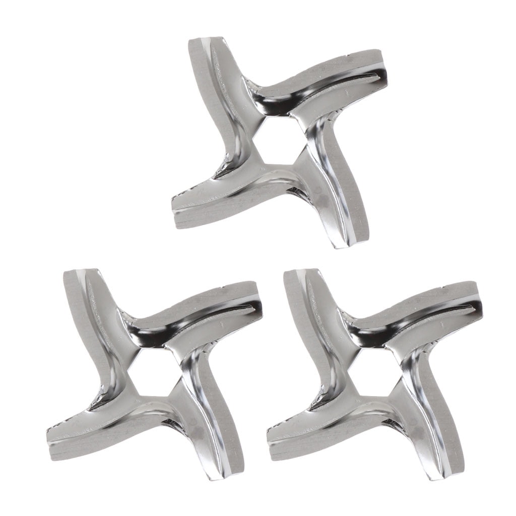 3 Pcs Replacement Meat Grinder Blade Universal Stainless Steel Blades