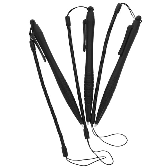 3 Pcs Replacement Stylus Pen Lanyard Retractable Capacitive Touch Screen Leopard Print Ring Black