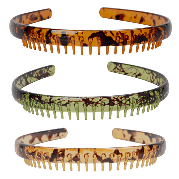 3 Pcs Resin Teeth Comb Headband Plastic Hard Hairband Fashion Durable Women Headdress Hair Accessories