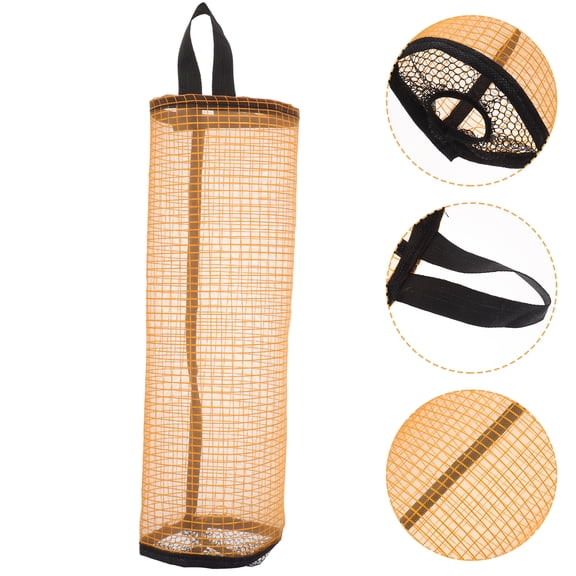 Worgeous Yellow Nylon Grocery Bag Dispenser for Storage with Large Capacity and Hanging Design Suitable for Kitchen Accessories