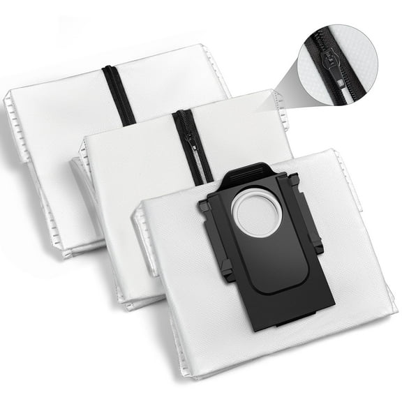 3 Pcs Reusable Zippered Dust Bags for Roborock QRevo/ S8 MaxV Ultra/ Saros 10R/ Qrevo S/ Qrevo Curv/ Qrevo Pro/Qrevo Edge Vacuum Cleaner Replacement Dust Bags 2.7L