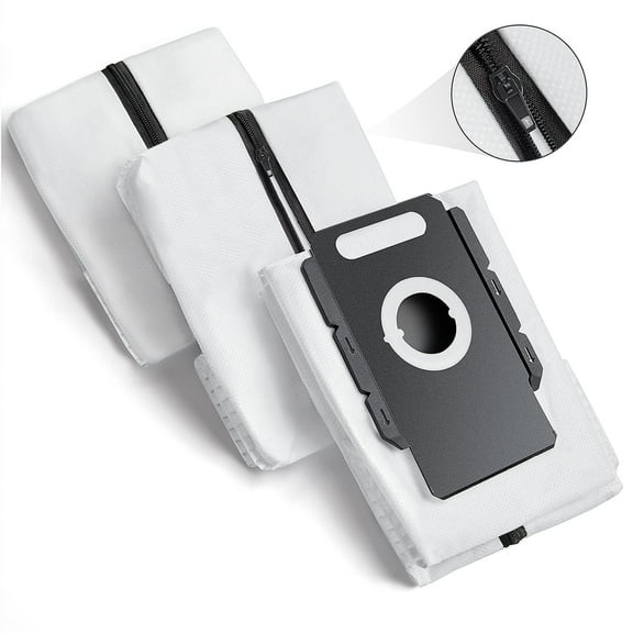 3 Pcs Reusable Zippered Vacuum Bags for iRobot Roomba I & S & J Series, Replacement Dust Bags