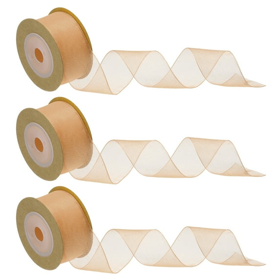 3 Pcs Roll Sheer Organza Ribbon Organza Ribbon 1 Inch 10 Yard Sheer Ribbon Dull White