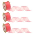 thumbnail image 1 of 3 Pcs Roll Sheer Organza Ribbon Organza Ribbon 1 Inch 10 Yard Sheer Ribbon Red, 1 of 7