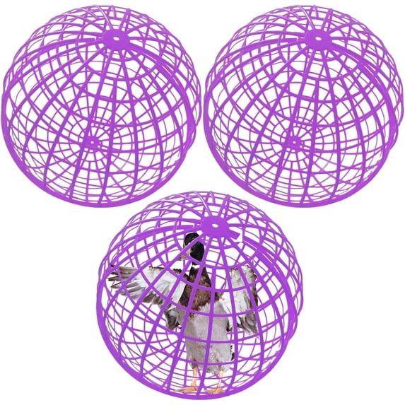 3 Pcs Rolling Chicken Coop Balls, Multi-Size Plastic Portable Round Safety Balls, Ball Cage Rolling Enclosure Outdoor Farms Courtyard Plastic Hutch Secure Walking Net