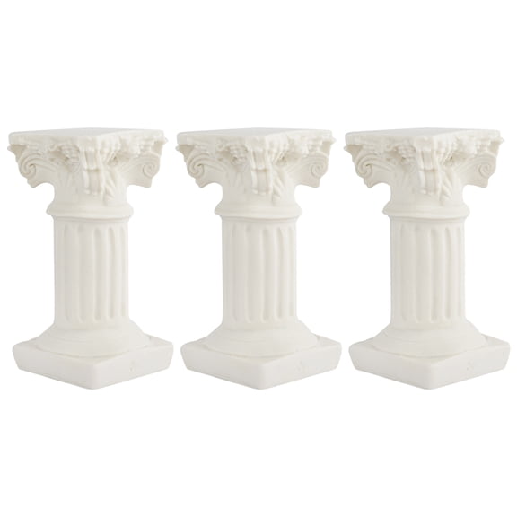 Raindrops Decorative Columns Resin Roman Pillar Statues for Sand Table White 3 Pieces