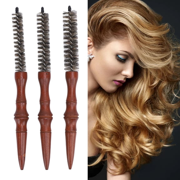 3 Pcs Round Comb Thin Hair Mini Roller Quiff Brush
