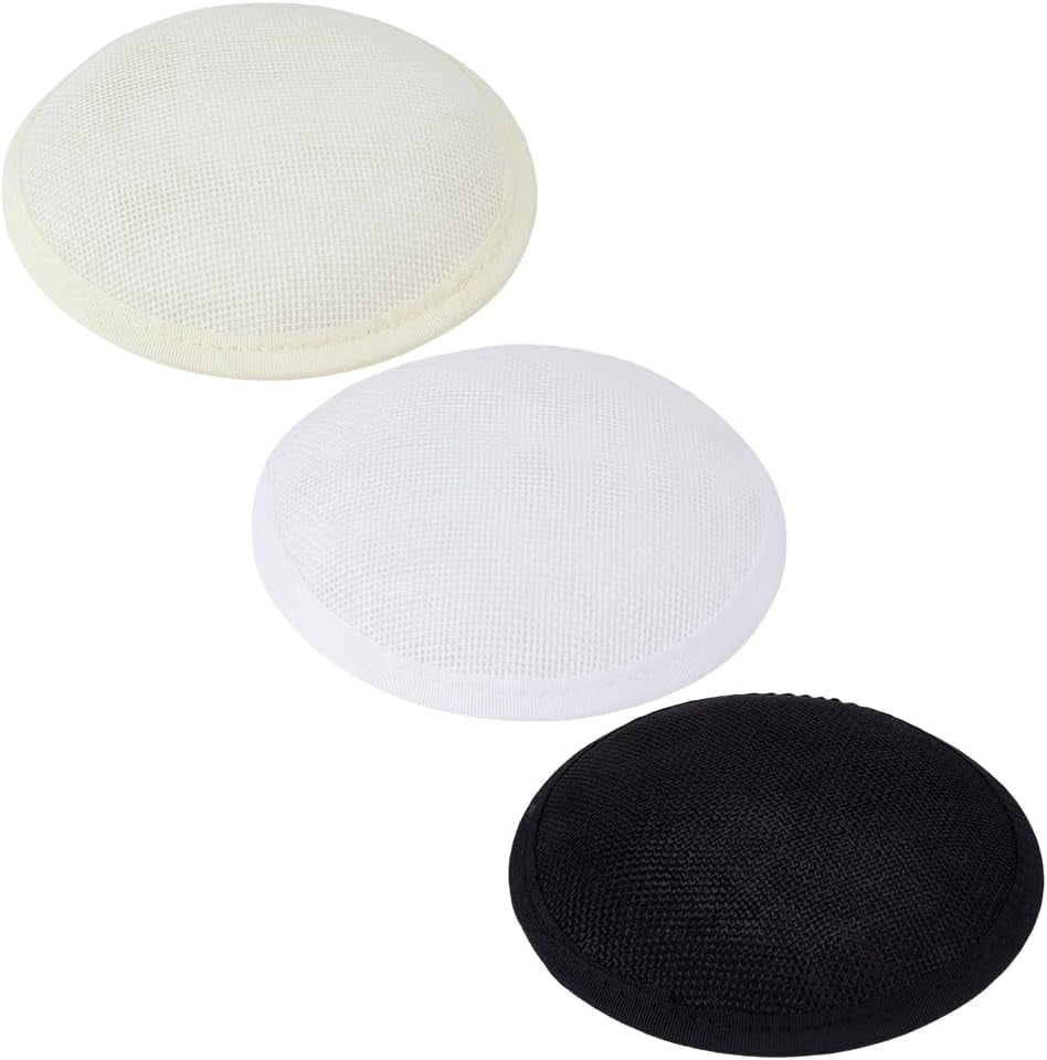 3 Pcs Round Fascinator Hat Base 5.1inch Yellow/Black/White Polyester ...