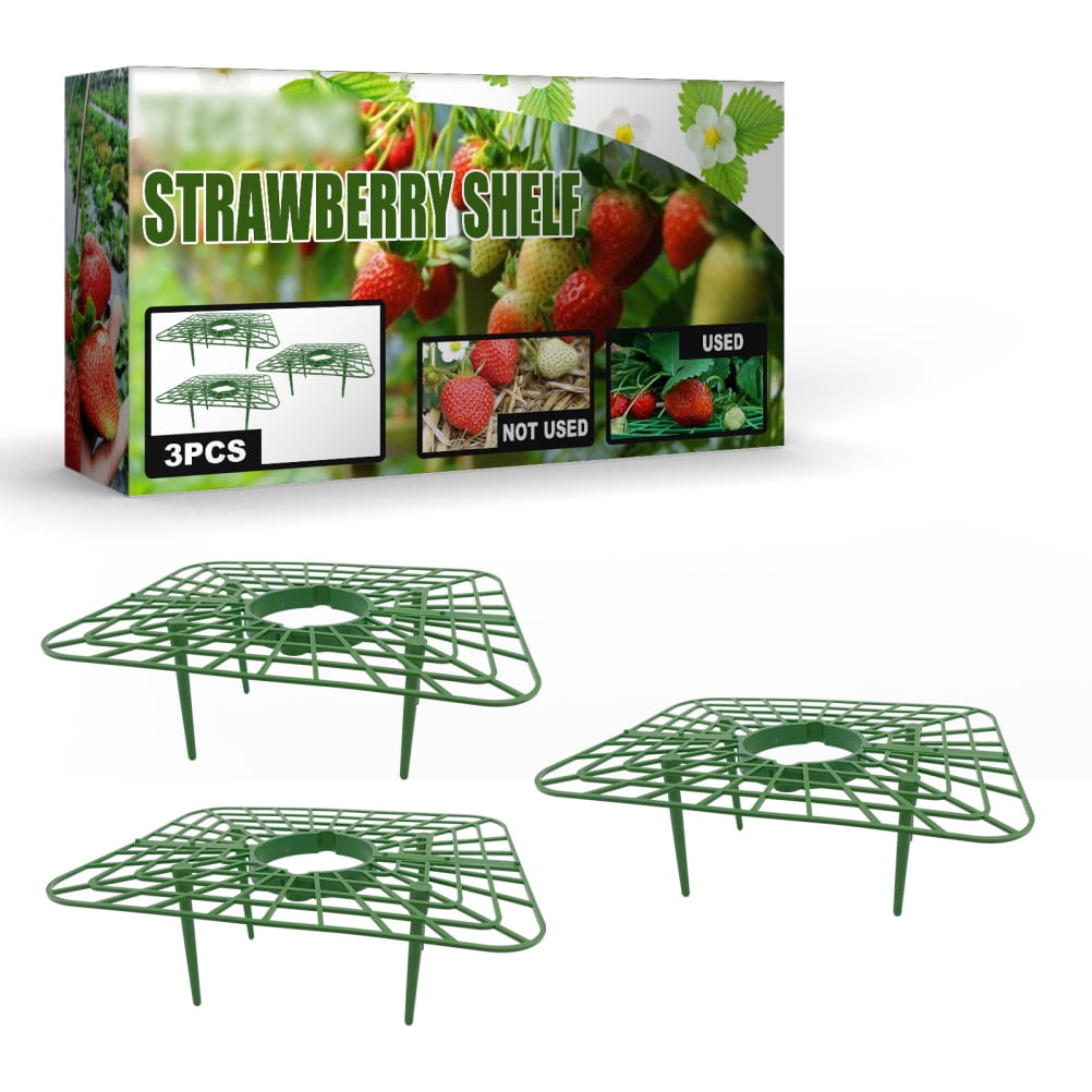 3 Pcs Round Plastic Strawberry Stand Balcony Grow Vegetables Fruit