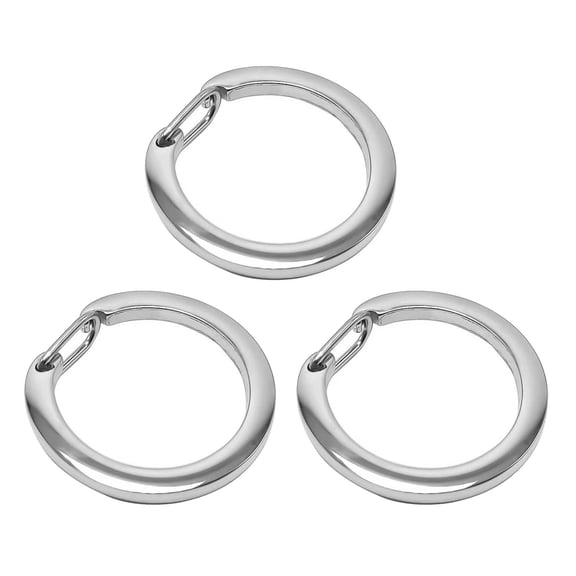 3 Pcs Round Spring Clasp Keyring Metal Circular Rings Keyring Stainless Steel Spring Open Keychain C Buckle