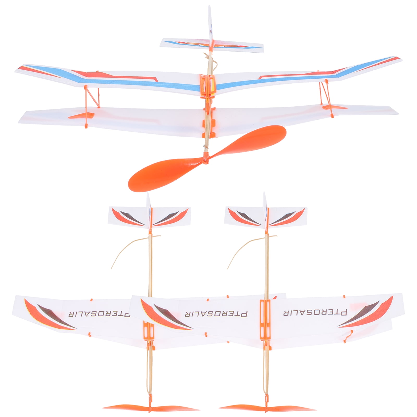 Guichaokj 3 Pcs Rubber Band Biplane Airplane Powered Glider Guillows