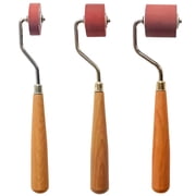 3 Pcs Rubber Brayer Rollers, Ink Rollers For Printmaking 0.39, 0.79, 1.18 Width, Professional Crafting Tools With Wooden Handles For Linocut, Block Printing, Art Projects
