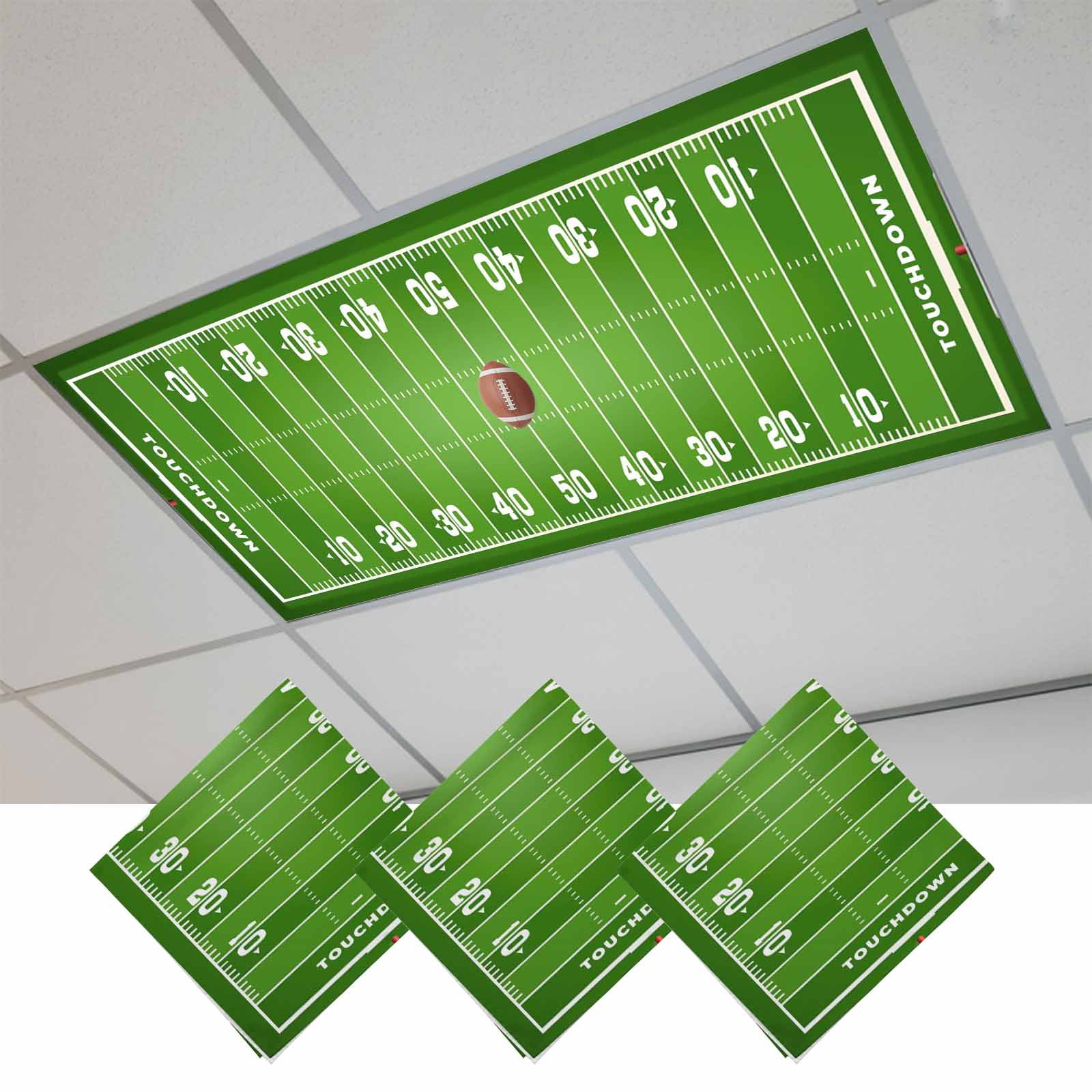 8076 Number 3 Pcs Rugby Sport Fluorescent Light Covers Green Stadium Match Number ...