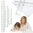 thumbnail image 1 of 3 Pcs Ruler, Clear Ruler Plastic Rulers, 6 inch Ruler + 8 inch Ruler + 12 inch Ruler, Ruler with Centimeters, Millimeter & Inches, Easy-to-Read Markings, Scratch-Resistant, for Home Office Classroom, 1 of 7