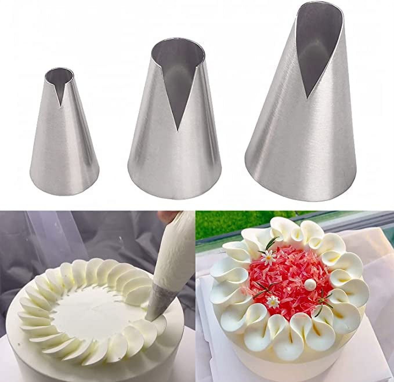 3 Pcs Russian Piping Tips Set,V-shaped Wave Cake Decorating Nozzles Tips  Piping Kit for Pastry Cupcakes Cakes Cookies Decorating Stainless Steel  Kitchen Gadgets - Walmart.com