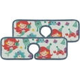 thumbnail image 1 of 3 Pcs SKYSONIC Faucet Absorbent Mat Mermaid Birthday Sea Friends Washable Counter Drying Pads Behind Faucet for Kitchen Bathroom, 1 of 7