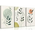 thumbnail image 1 of 3 Pcs Sage Green Boho Canvas Wall Art Modern Minimalist Neutral Abstract Eucalyptus Botanical Painting Pictures Wall Decor Posters Print Artwork for Living Room Bedroom Office Home Decoration, 1 of 6