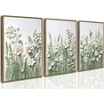 thumbnail image 1 of 3 Pcs Sage Green Wildflowers Canvas Wall Art Neutral Minimalist Abstract Boho Floral Botanical Painting Pictures Wall Decor Poster Print Artwork for Living Room Bedroom Home Decoration, 1 of 7