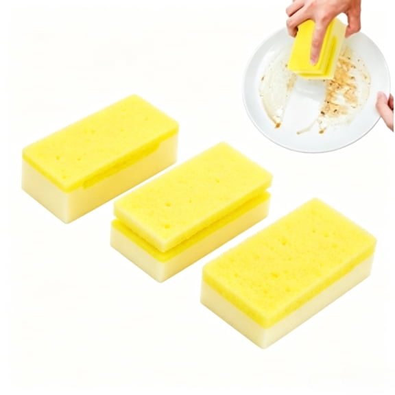3 Pcs Scrub Sponges Kitchen,Dish Scrubber Scouring Pad - Scrubbing Sponge, Multifunctional Kitchen Sponges and Scrubbers for Household, Bathroom