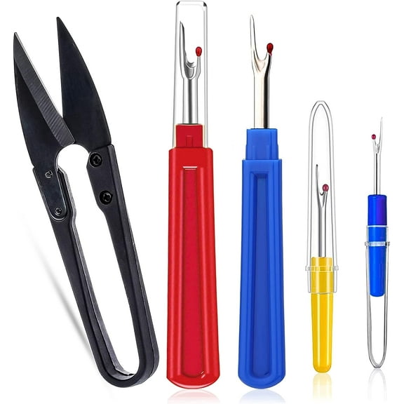3 Pcs Seam Ripper, Big and Small Stitching Thread Unpicker, Thread Cutter Remover, Seam Rippers for Sewing, Stitch Ripper with Scissor, for Sewing Needlework DIY Craft