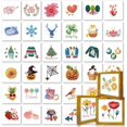 thumbnail image 1 of 3 Pcs Seasons Home Decor Sign Wood Picture Frames with 36 Design Interchangeable Festivals Paper Card 7x7inch Spring Summer Fall Winter Christmas St. Patrick Cartoon Decoration Material Wood, 1 of 8