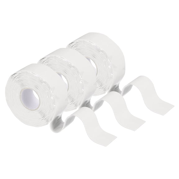 3 Pcs Self Fusing Silicone Tape, 1" x 10ft Silicone Sealing Tape for Handles Plumb Hose Pipe Leaks, White (0.5mm Thick)