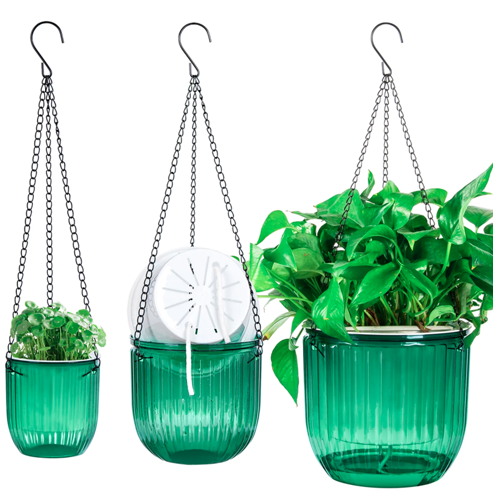 Better Homes & Gardens 9" & 11" Natural Water Hyacinth Basket Planter Set of 2