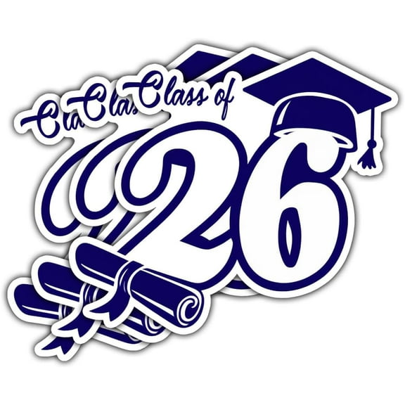3 Pcs Senior 2026 Sticker, Class of 2026 Sticker, 2026 Senior Stickers, Graduation 2026 Stickers for Laptop Water Bottle Phone Car Window Helmet Vinyl Decal 3 Inches (Class of 2026)