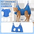 thumbnail image 1 of 3 Pcs Set, Cat Grooming Hammock, Cat Restraint for Nail Clipping, Breathable Pet Grooming Aid, Straps with Hooks for Pet Nail Trim and Pet Bath, Blue, 1 Pack, 1 of 3