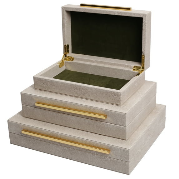 3 Pcs Set Decorative Storage Boxes For Home Decor Treasure Box Jewelry Storage Wooden Box with hinged lid