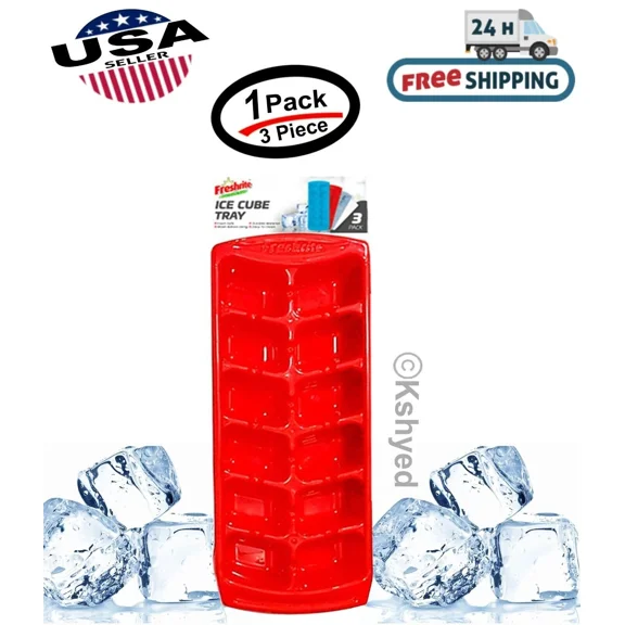 3 Pcs Set Ice Cube Trays Home Smart Freezer & Dishwasher Safe, 12 Ice Cube Molds