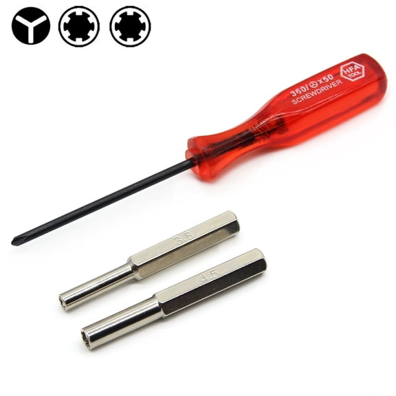 3 Pcs Set New For NES N64 Gameboy 3.8mm + 4.5mm Security Bits + Triwing Y Screwdriver