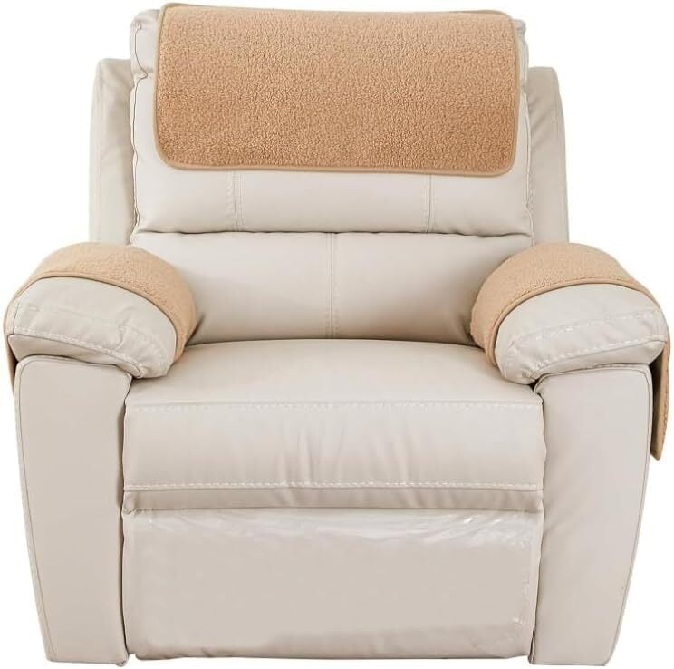 3 Pcs/Set Recliner Covers Armrest Covers for Recliner Chair with Storage Pockets Headrest Cover for Sofa Recliner Protector