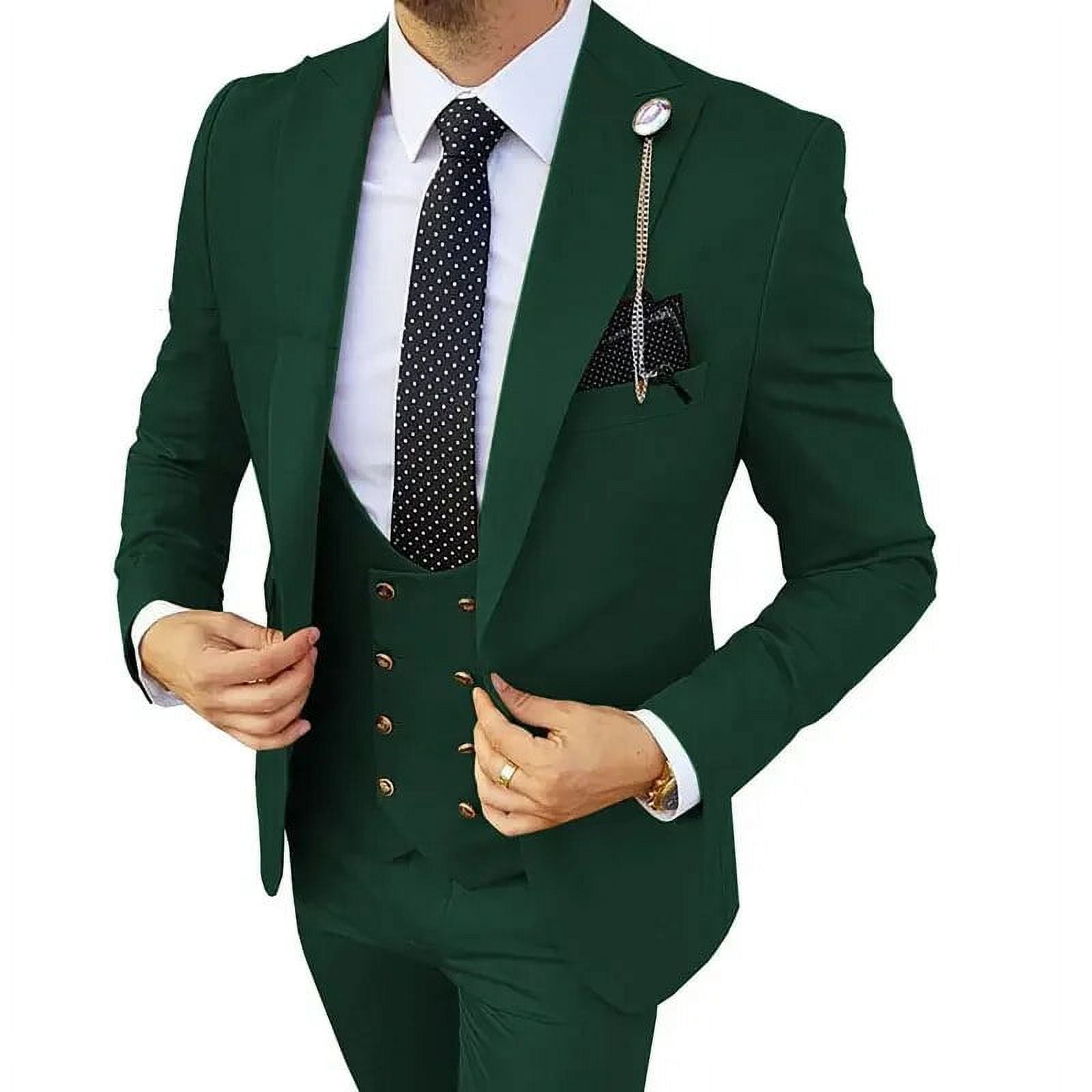 3 Pcs Sets Blazers Jacket Pants Vest / Men Suit 2024 New Business Wedding  Fashion Host Clothes Slim Fit Coat Trousers Waistcoat - Walmart.com