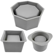3 Pcs of Silicone Cement Planter Molds Set, Square, Round, and Octagon Molds for DIY Flower Pots, Succulent Planters, Candle Holders, and Craft Projects, Quality, Reusable