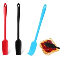 3 Pcs Silicone Jar Spatulas,Long Handle Jar Spatulas,Heat Resistant Silicone Spatula,Non-stick Rubber Spatula Small Silicone Spatula for Jars Blenders Cooking Baking Mixing (Mixed)