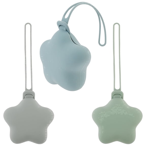 Hvxrjkn 3Pcs Silicone Pacifier Holder Case - Safe, Soft & Portable Protective Storage Pouch, Easy to Clean for Diaper Bag & Stroller
