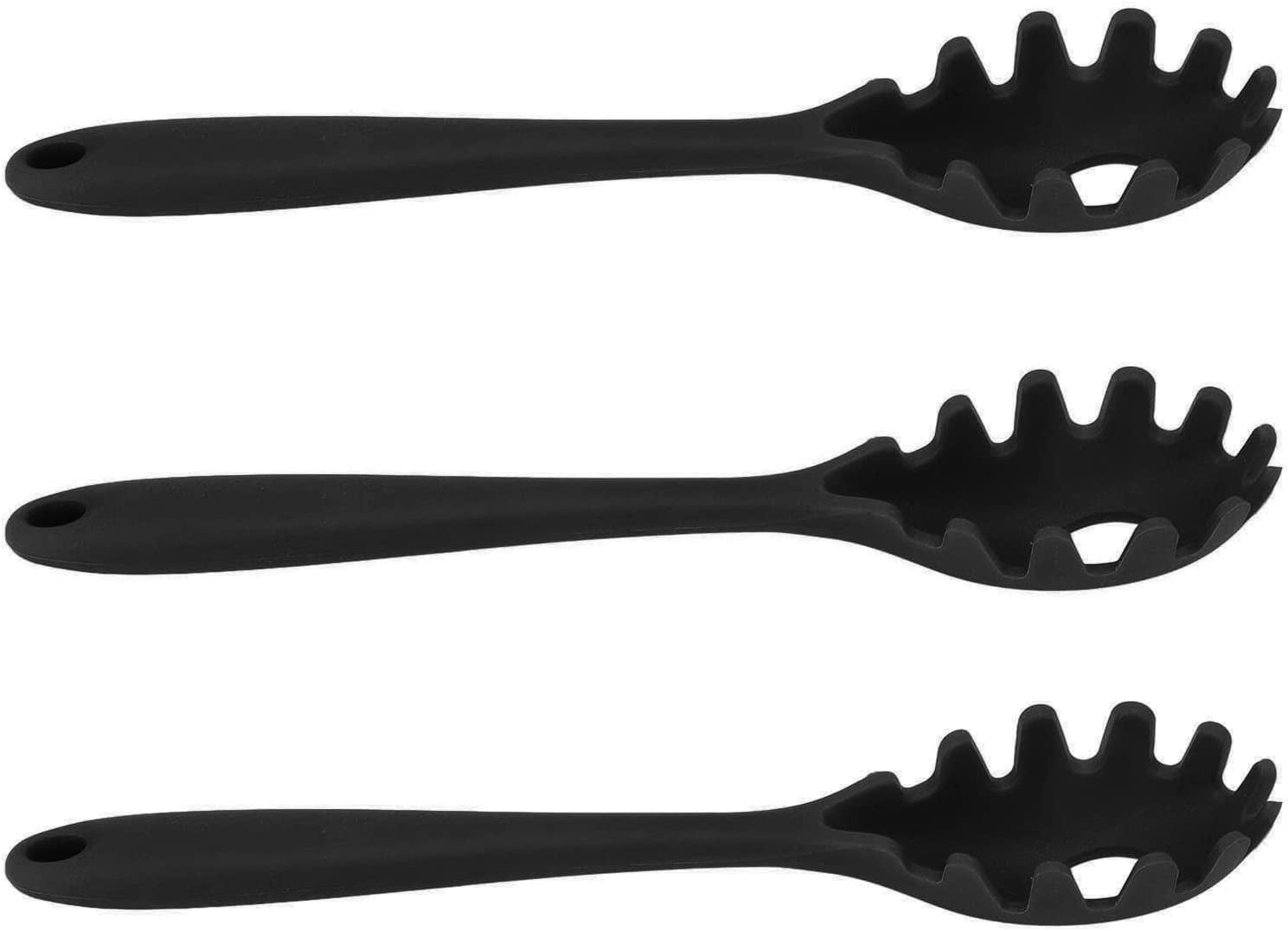 2PC Silicone Pasta Fork, Kitchen Tong, 12.5 Inch Pasta Spoon and