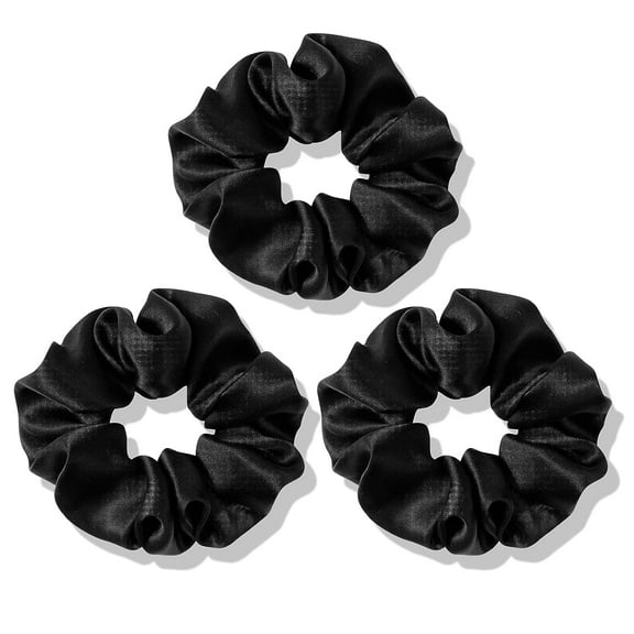 3 Pcs Silk Hair Scrunchies,Best For Women And GirlsHair.Black Elastic Hair Bands for Ponytail Holder.Christmas Gifts